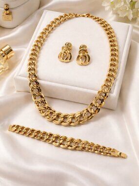 Rare Vintage Gold-Tone Statement Parure